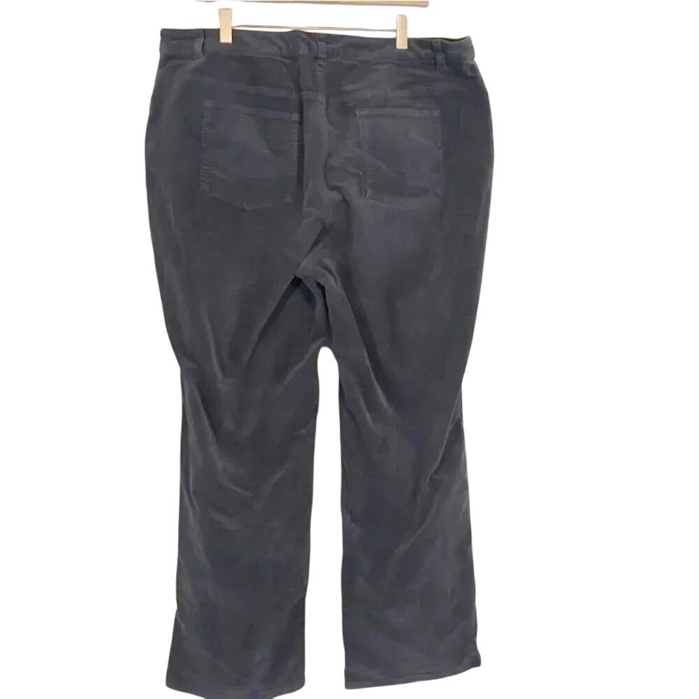 Charter Club Corduroy Pants 18W Gray Classic Fit Straight Leg Stretch Plus Size